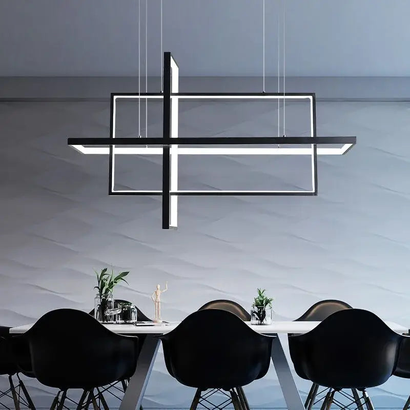 Modern white geometric aluminum pendant light for living room