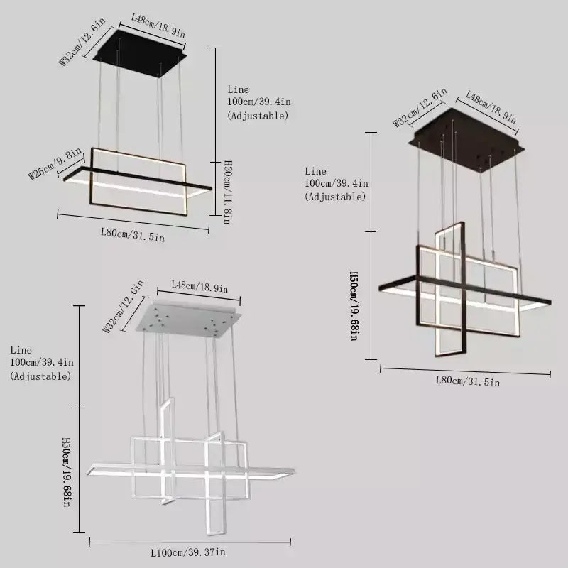 Modern white geometric aluminum pendant light for living room
