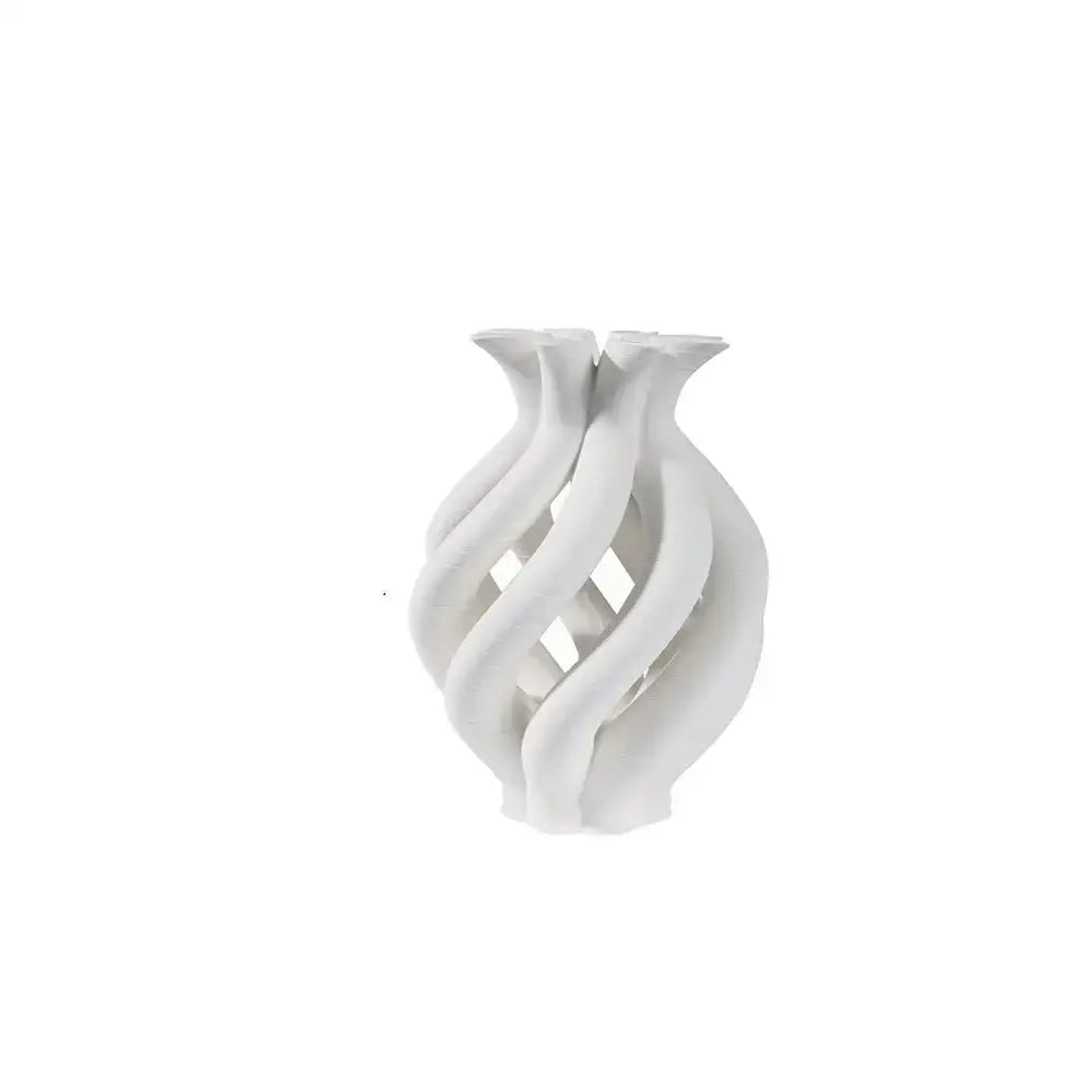 Modern white geometric ceramic hollow vases living room decor