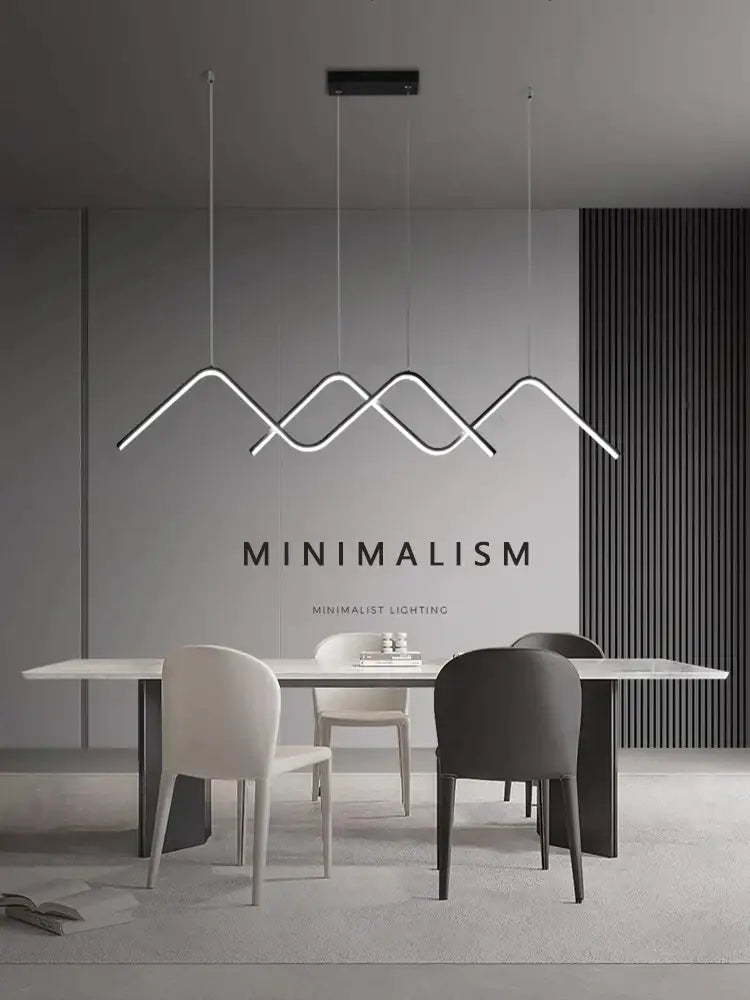 Modern white geometric led pendant light dining room chandelier