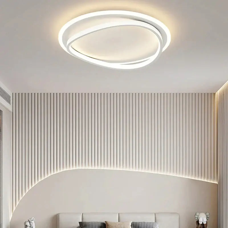 Modern white geometric square led ceiling light for living room