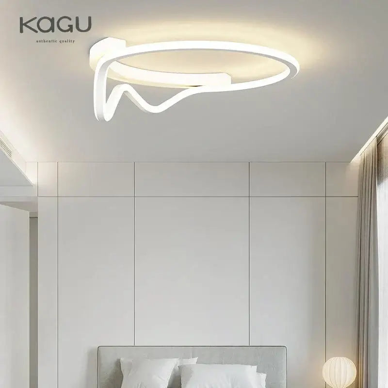 Modern white geometry round led ceiling light for living room