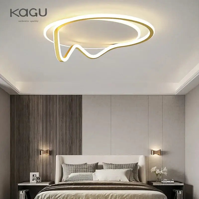 Modern white geometry round led ceiling light for living room