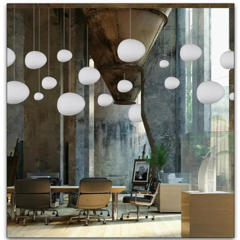 Modern white glass ball led pendant light dining room fixture