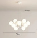 Modern white glass globe pendant light fixture dining room