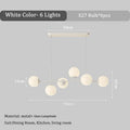 Modern white glass pendant chandelier light set dining room