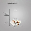 Modern white & gold cube led pendant light for dining room