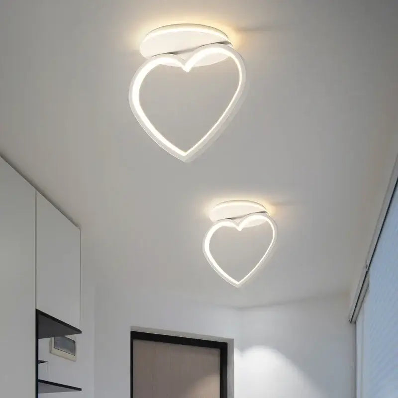 Modern white heart ceiling light bedroom led lighting fixture