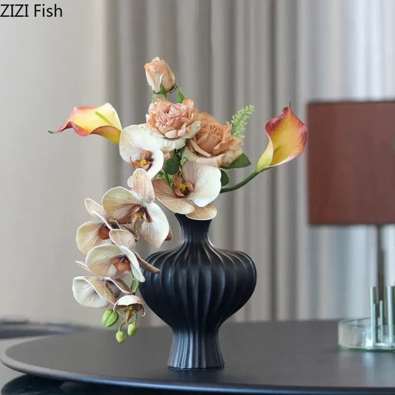 Modern white heart ceramic vase living room textured decor