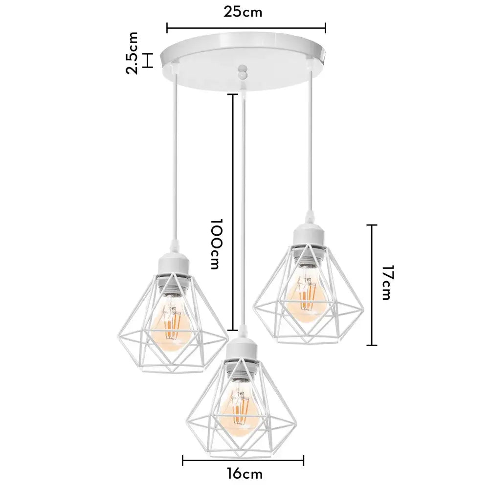 Modern white iron cage pendant lights for kitchen and living room