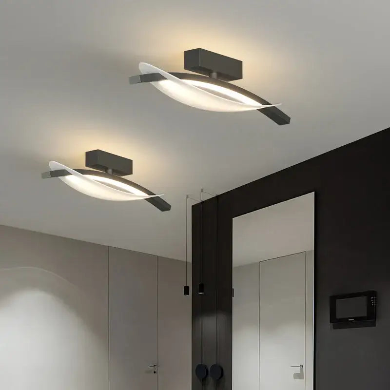 Modern white minimalist led ceiling light strip living room