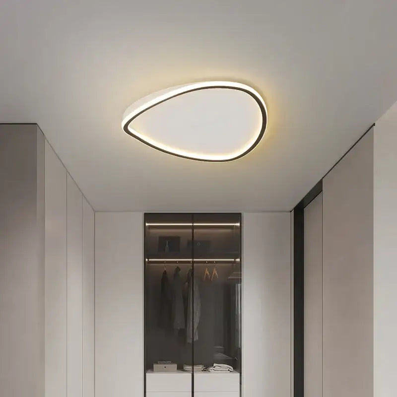 Modern white minimalist led ceiling light strip living room