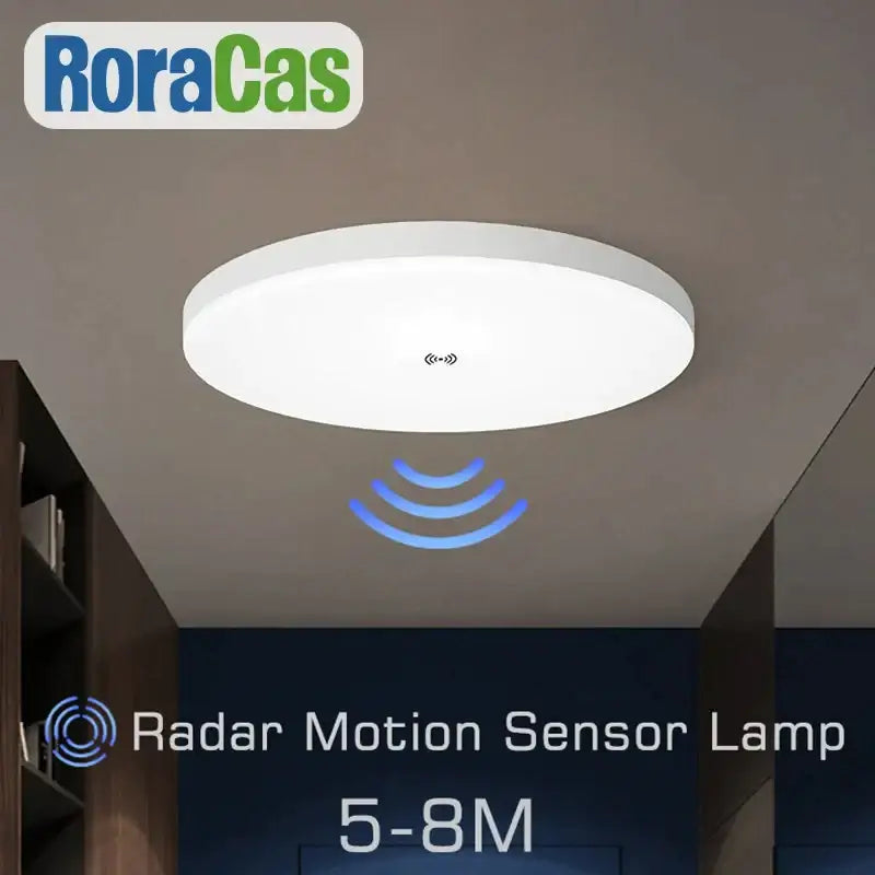 Modern white radar motion sensor ceiling lamp for hallways