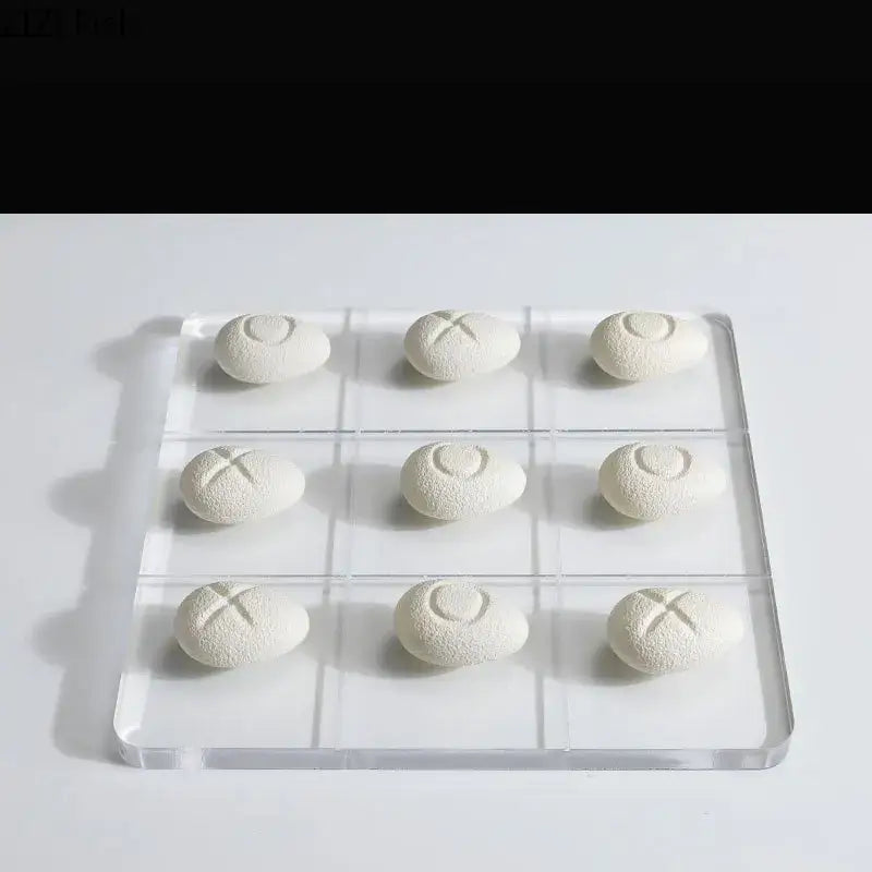 Modern white resin pieces acrylic tic-tac-toe set living room decor
