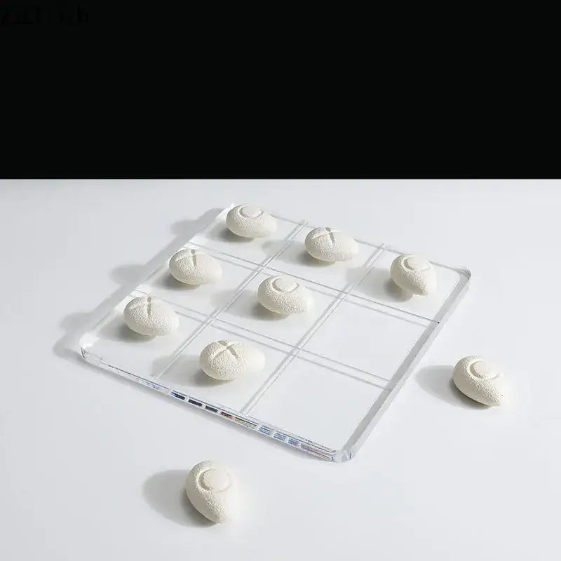 Modern white resin pieces acrylic tic-tac-toe set living room decor