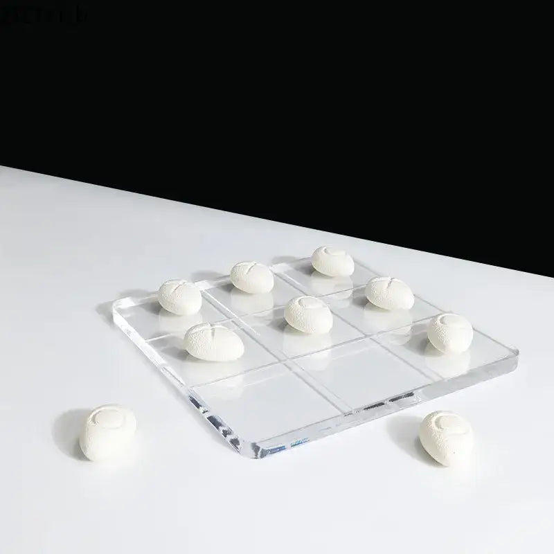 Modern white resin pieces acrylic tic-tac-toe set living room decor