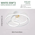 Modern white ring led ceiling fan bedroom lighting fixture