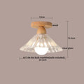 Modern wood and glass led ceiling lamp for bedroom clear and frosted