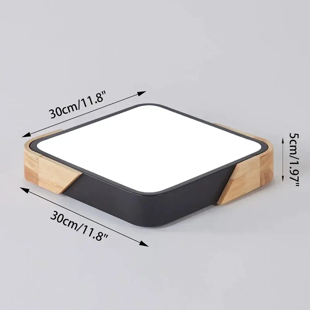 Modern wood and white led ceiling light bedroom decor