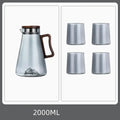 Modern wood handle glass cold water jug kitchen pitcher