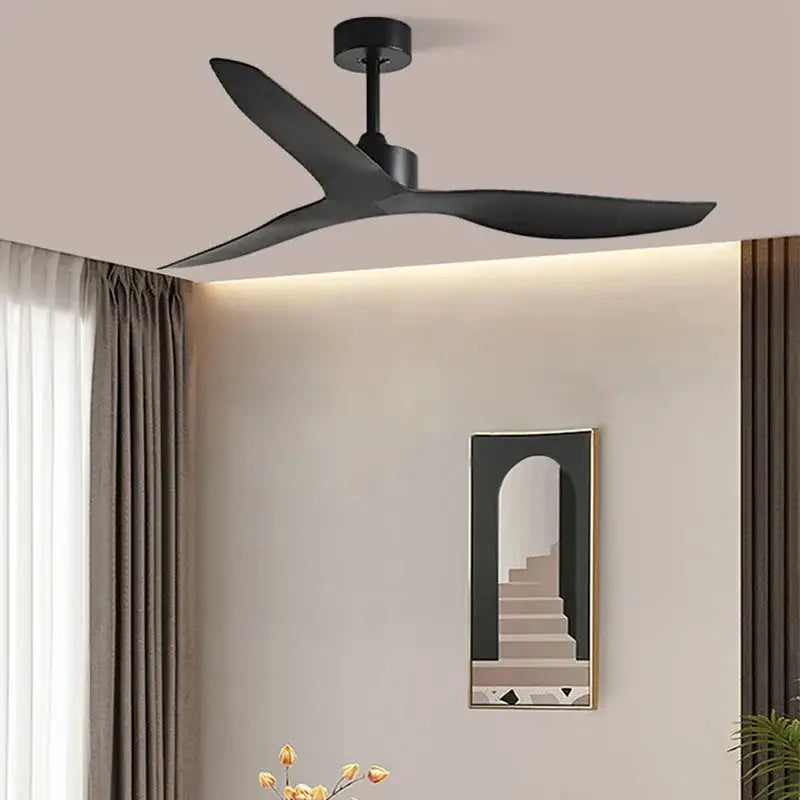 Modern wood industrial wind ceiling fan for living room