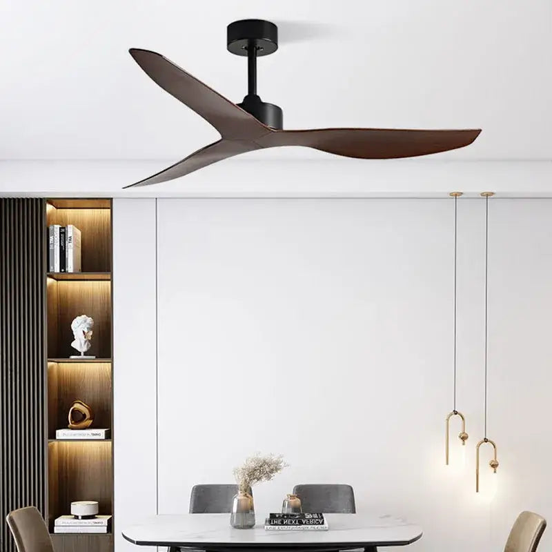 Modern wood industrial wind ceiling fan for living room