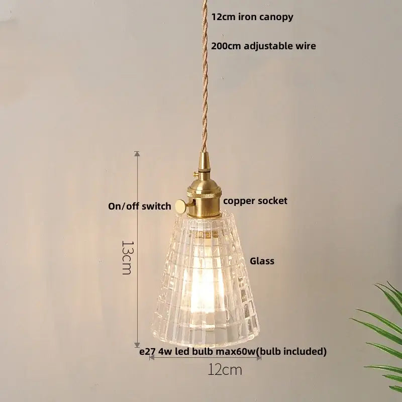 Modern yellow conical pendant light with copper knob for kitchens