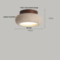 Modern yellow travertine led wood ceiling light for dining room