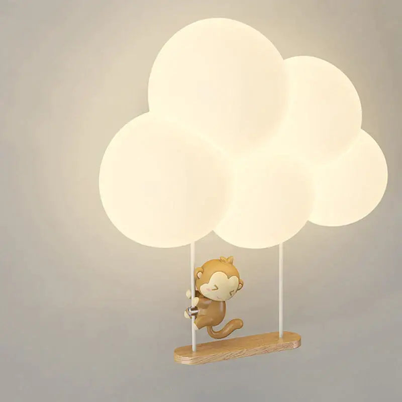 Monkey decorbites cloud cartoon wall lamp for nursery bedroom