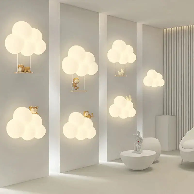 Monkey decorbites cloud cartoon wall lamp for nursery bedroom