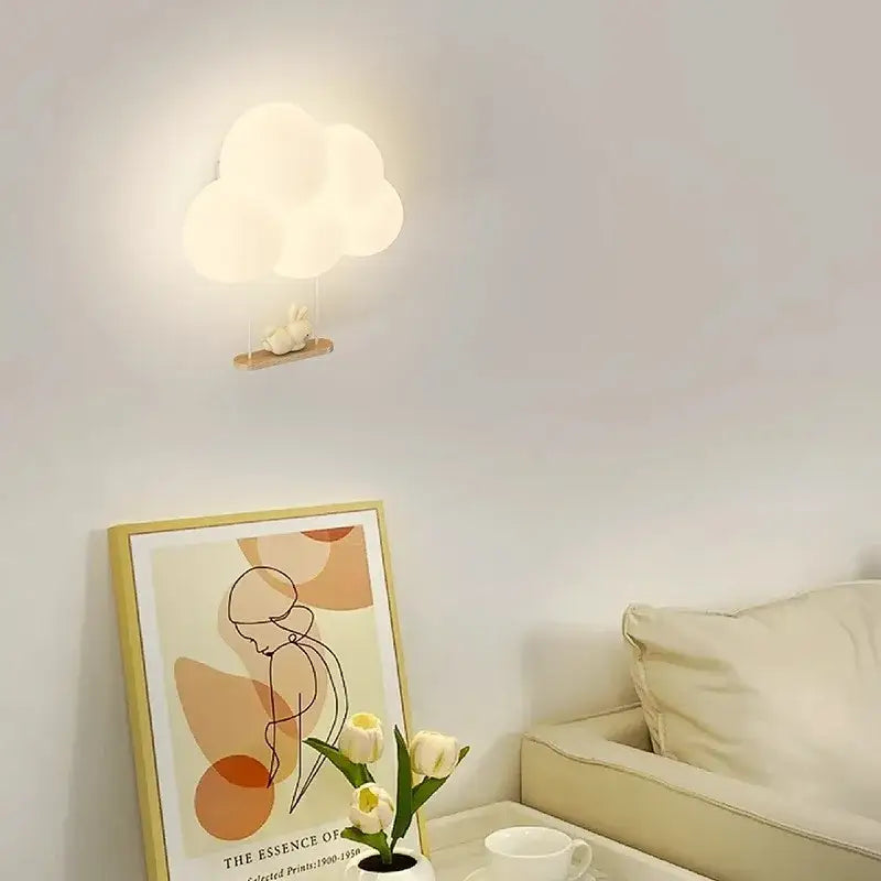 Monkey decorbites cloud cartoon wall lamp for nursery bedroom
