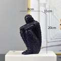 Mosaic golden man thinker abstract statues living room decor