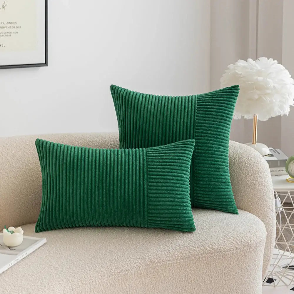 Mustard yellow decorbites corduroy striped pillow covers living room