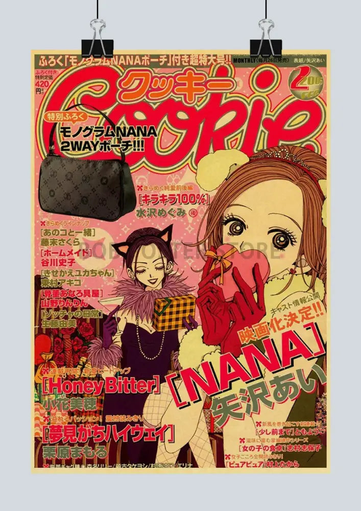 Retro sepia nana anime kraft paper poster bedroom wall decor