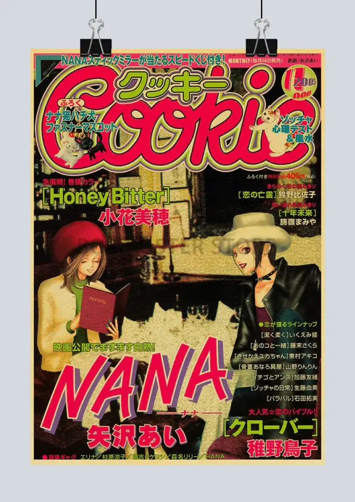 Retro orange nana anime kraft paper poster bedroom wall art