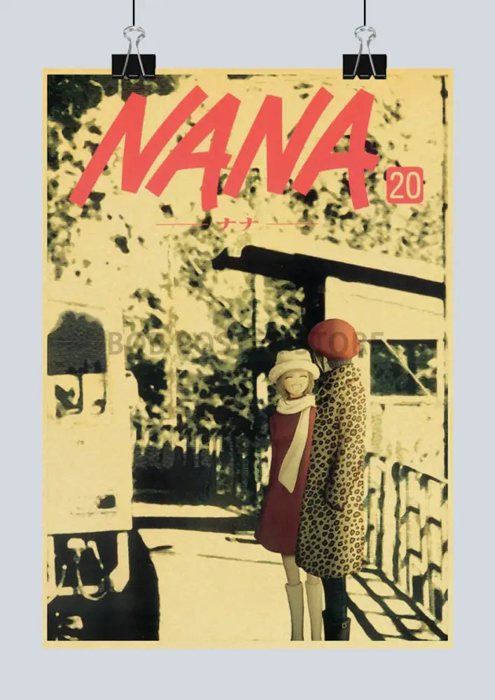 Retro sepia nana anime kraft paper poster bedroom wall decor