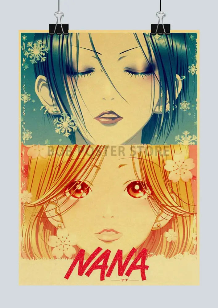 Retro sepia nana anime kraft paper poster bedroom wall decor