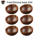 Natural dark brown coconut bowl set kitchen handcrafted tableware