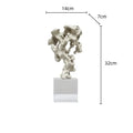 Natural green taihu stone coral sculpture living room decor