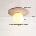 Natural travertine ellipse stone led ceiling light bedroom decor