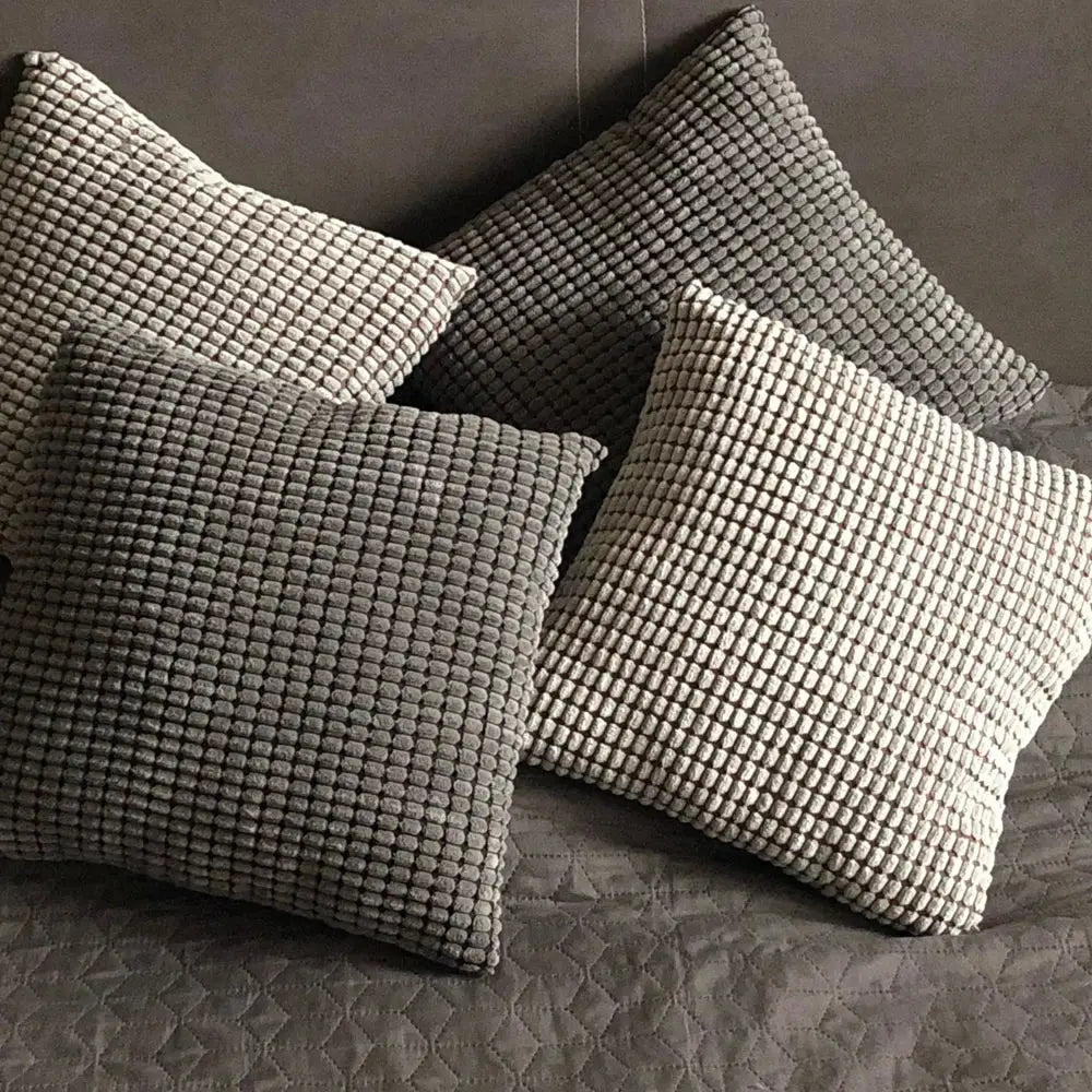 Navy & charcoal corduroy corn grain cushion cover living room set