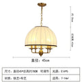 Neoclassical cream striped glass pendant light dining room brass frame