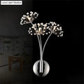 Nordic creative crystal flower chrome wall lamps for bedroom