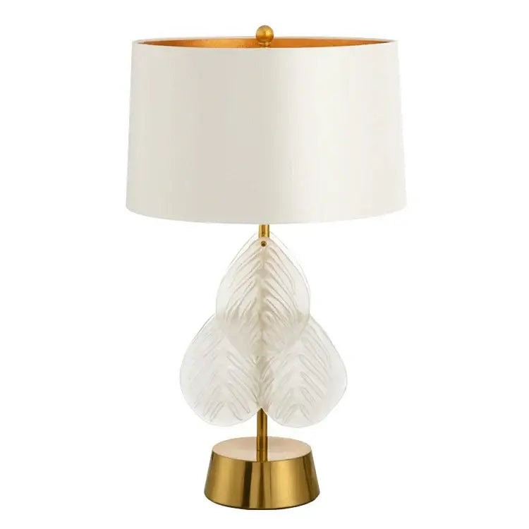 Nordic crystal table lamp for bedroom with brass accents
