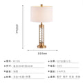 Nordic crystal table lamp for bedroom with brass accents