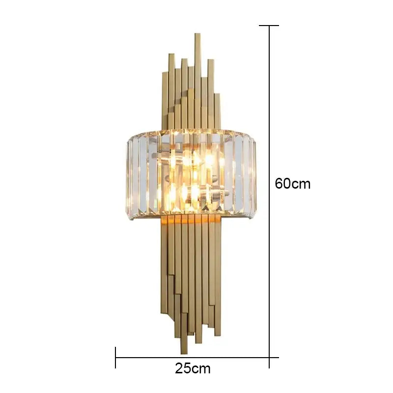 Nordic gold crystal wall sconce light living room decorbites crystal wall