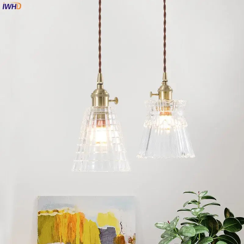 Nordic japan style textured glass pendant lights for dining room