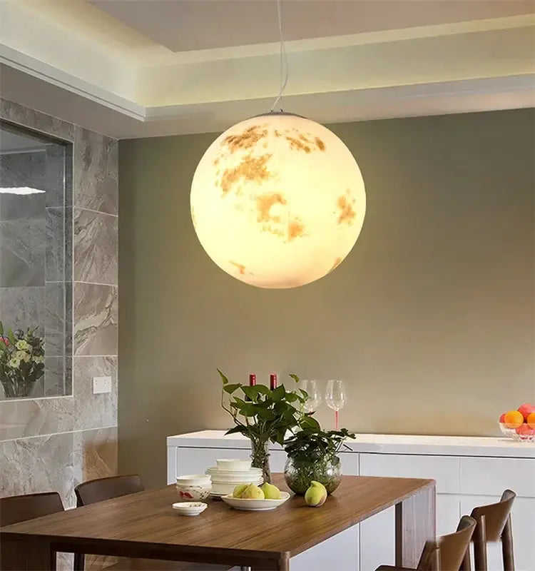 Nordic retro ball moon chandelier dining room pendant light