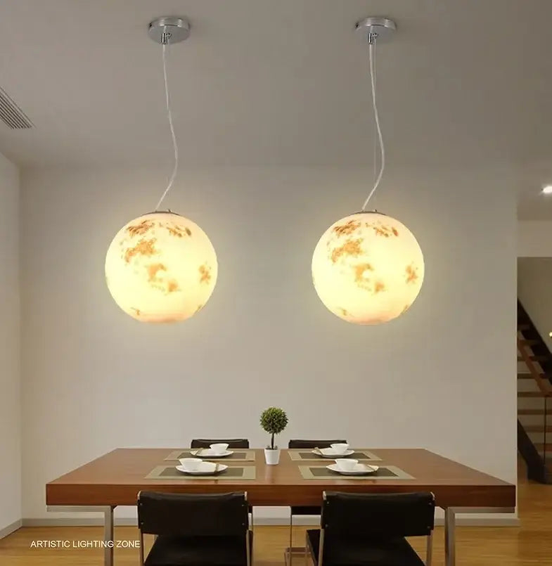 Nordic retro ball moon chandelier dining room pendant light