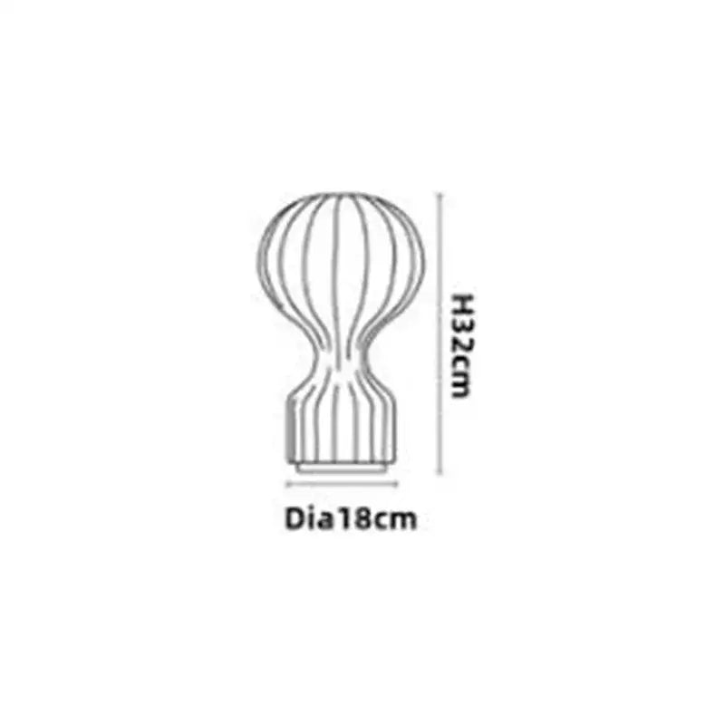 Nordic white ribbed hot air balloon table lamp bedroom light